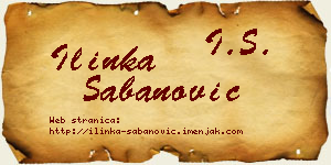 Ilinka Šabanović vizit kartica